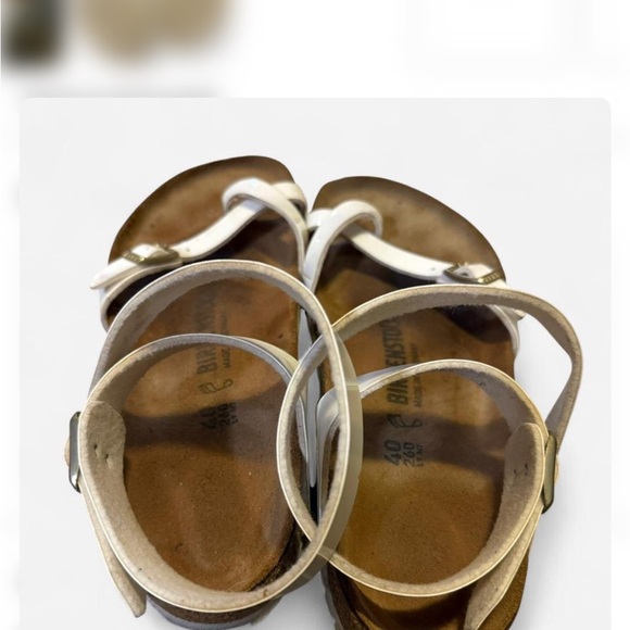 Birkenstock Women’s White Leather Cork Footbed Sandals - Picture 5 of 5